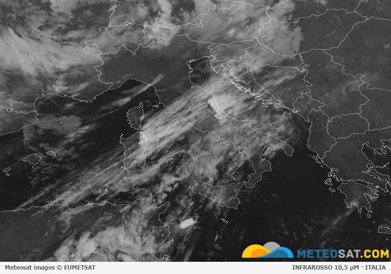 Immagine satellitare Meteosat aggiornata per l’Italia
