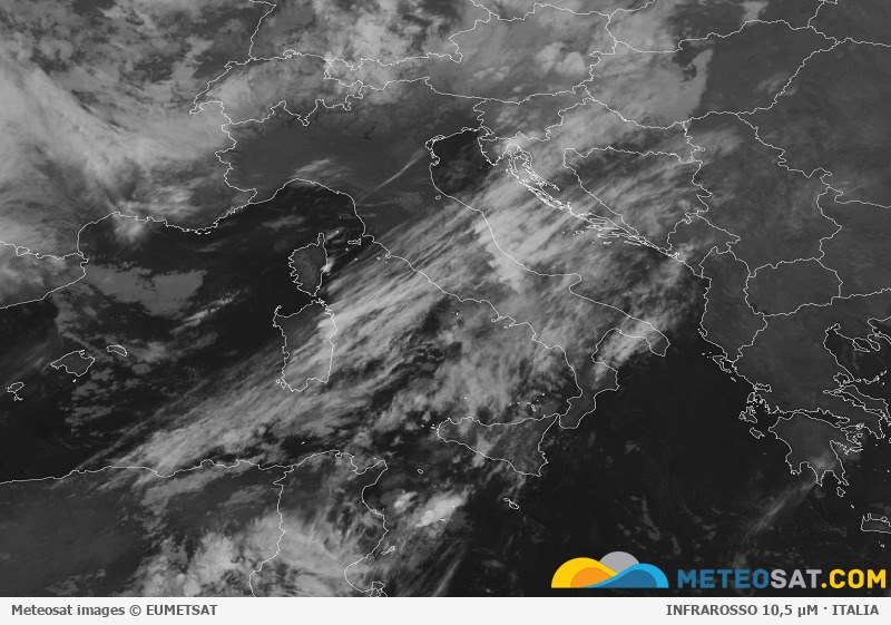 Immagine satellitare Meteosat aggiornata per l’Italia
