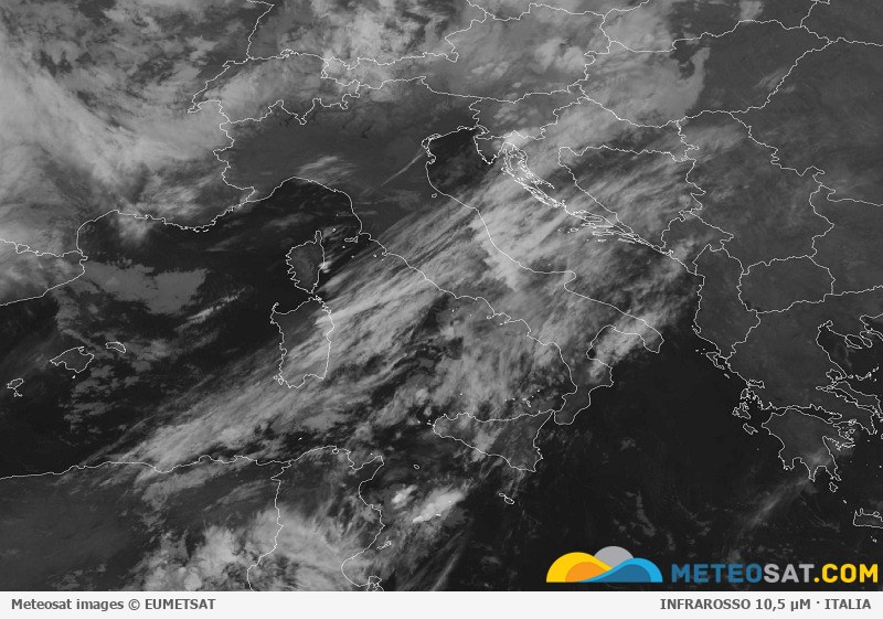 Immagine satellitare Meteosat aggiornata per l’Italia