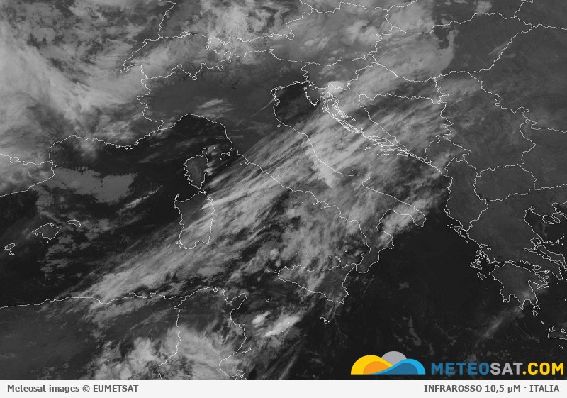 Immagine satellitare Meteosat aggiornata per l’Italia