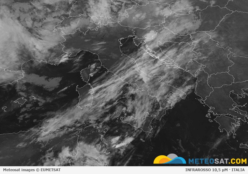 Immagine satellitare Meteosat aggiornata per l’Italia