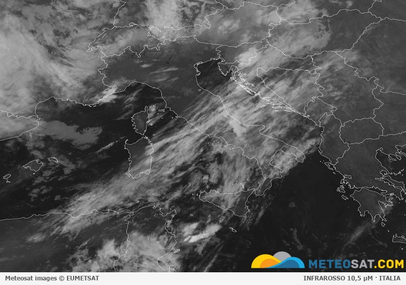 Immagine satellitare Meteosat aggiornata per l’Italia