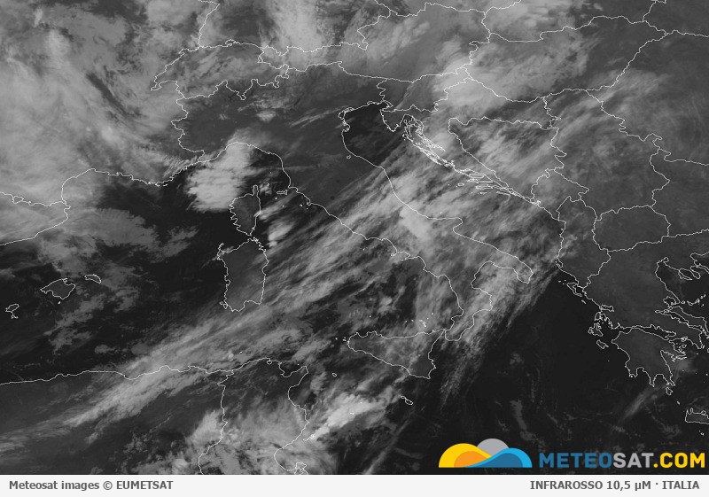 Immagine satellitare Meteosat aggiornata per l’Italia