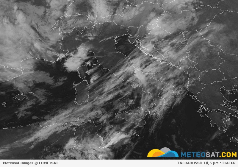 Immagine satellitare Meteosat aggiornata per l’Italia
