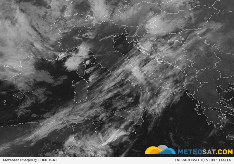 Immagine satellitare Meteosat aggiornata per l’Italia