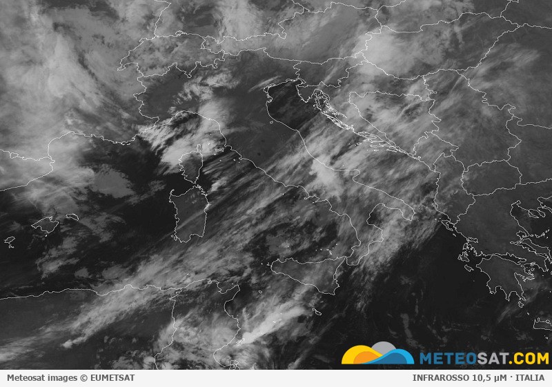 Immagine satellitare Meteosat aggiornata per l’Italia