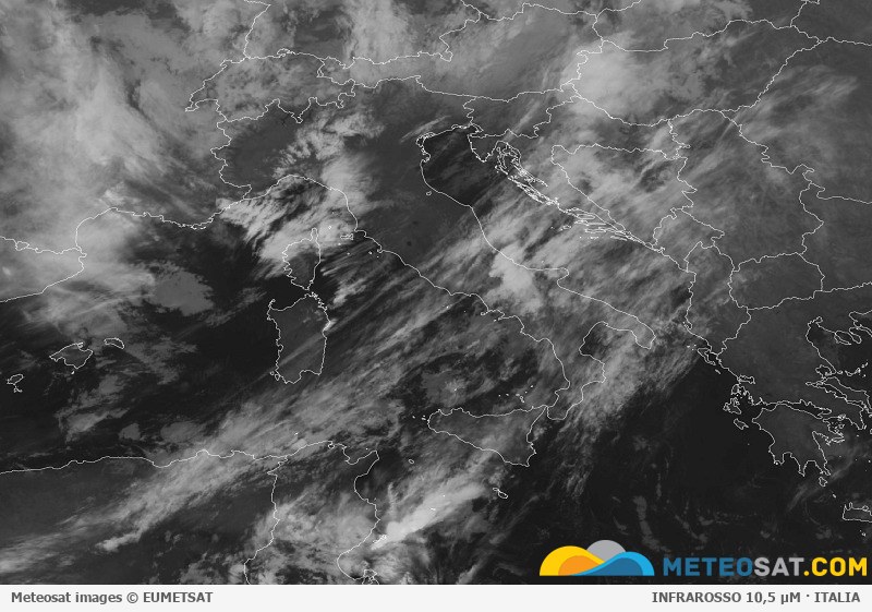 Immagine satellitare Meteosat aggiornata per l’Italia
