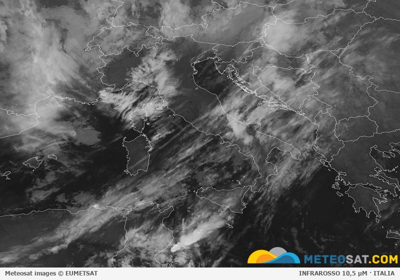 Immagine satellitare Meteosat aggiornata per l’Italia