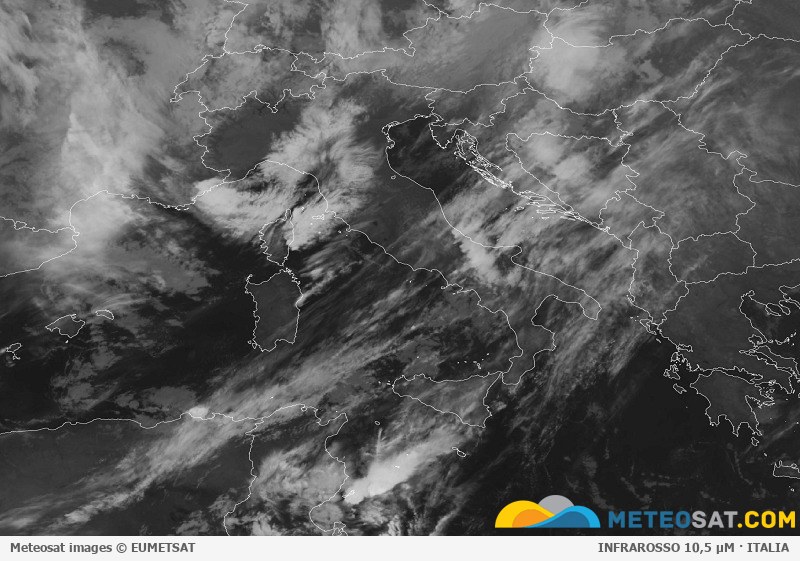 Immagine satellitare Meteosat aggiornata per l’Italia