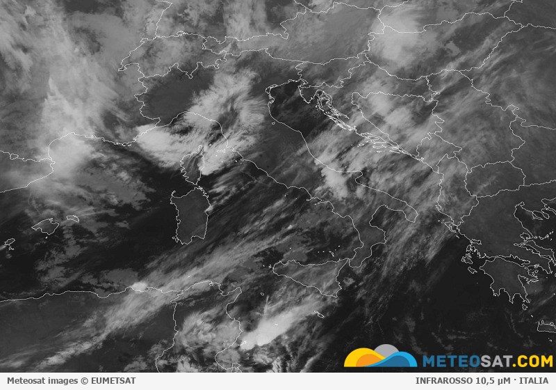 Immagine satellitare Meteosat aggiornata per l’Italia