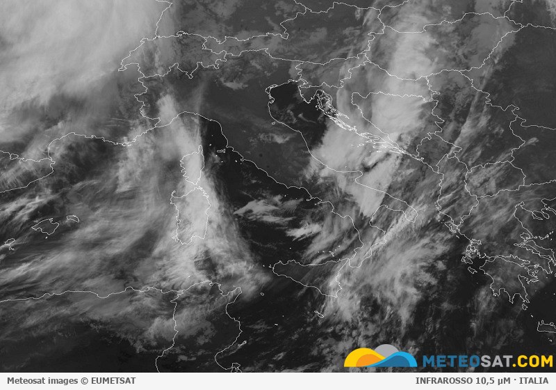 Immagine satellitare Meteosat aggiornata per l’Italia