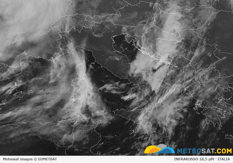 Immagine satellitare Meteosat aggiornata per l’Italia