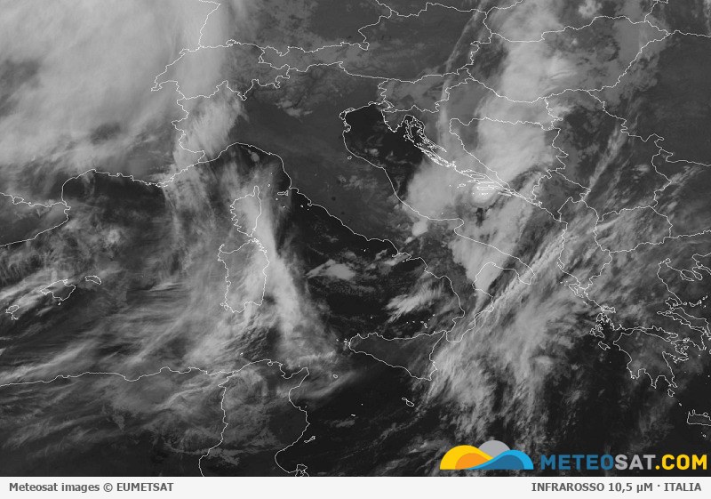 Immagine satellitare Meteosat aggiornata per l’Italia