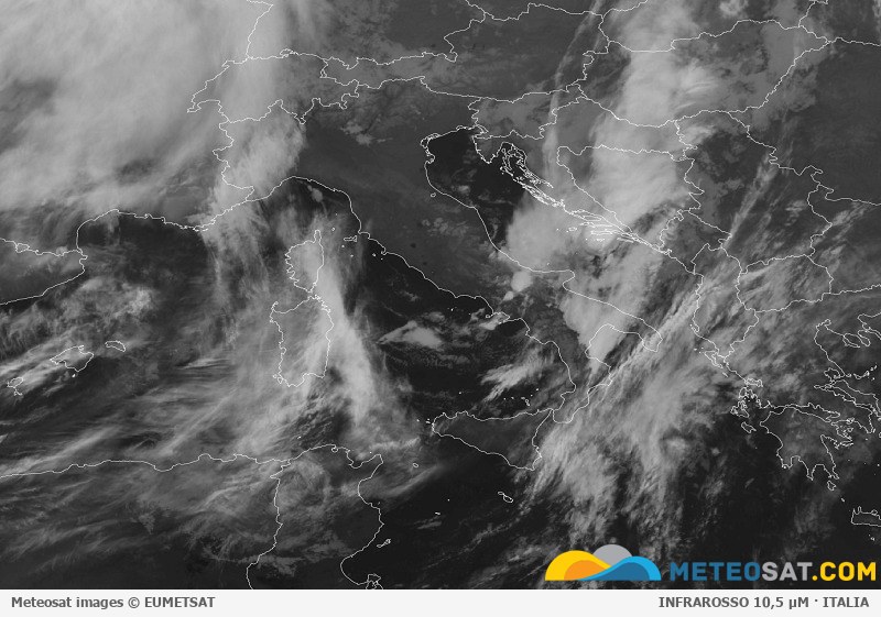 Immagine satellitare Meteosat aggiornata per l’Italia