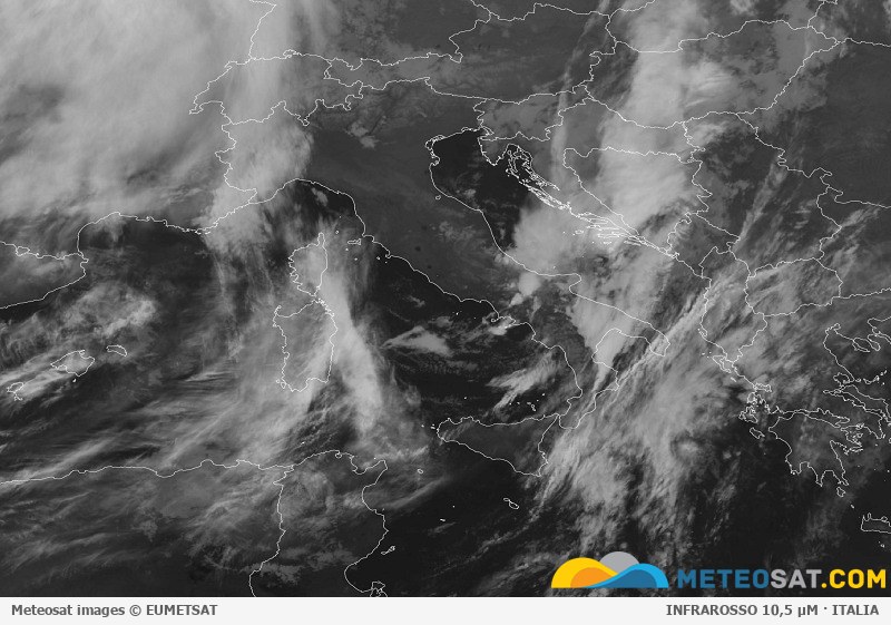 Immagine satellitare Meteosat aggiornata per l’Italia