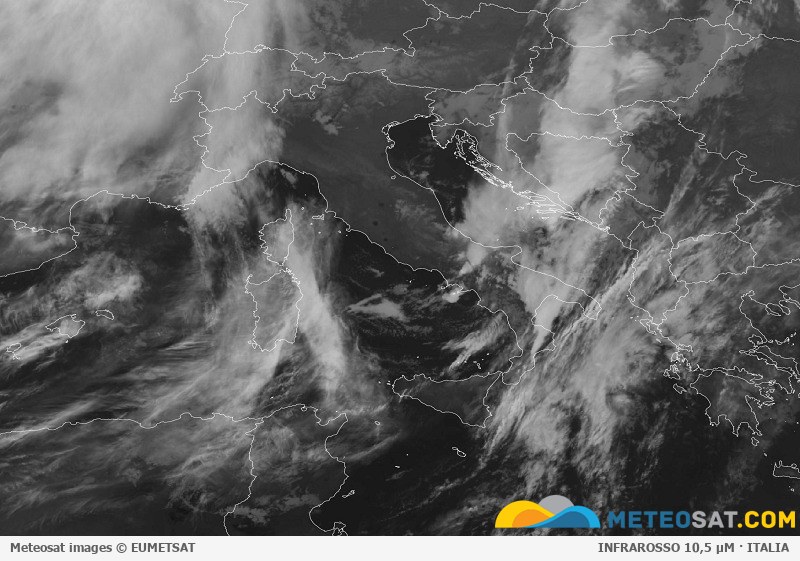 Immagine satellitare Meteosat aggiornata per l’Italia