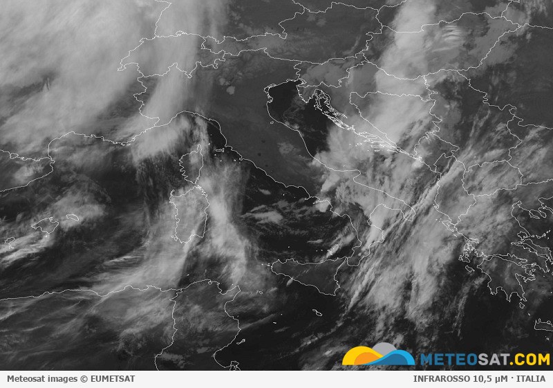 Immagine satellitare Meteosat aggiornata per l’Italia