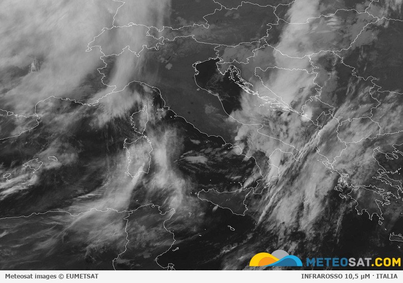 Immagine satellitare Meteosat aggiornata per l’Italia
