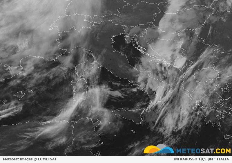 Immagine satellitare Meteosat aggiornata per l’Italia
