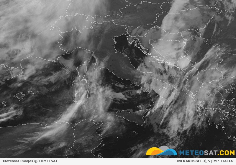 Immagine satellitare Meteosat aggiornata per l’Italia