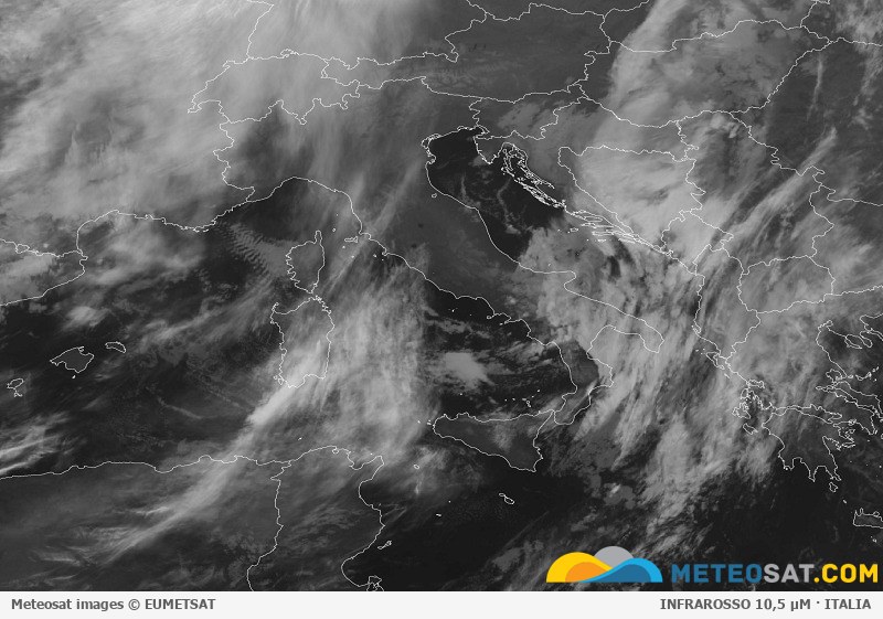 Immagine satellitare Meteosat aggiornata per l’Italia