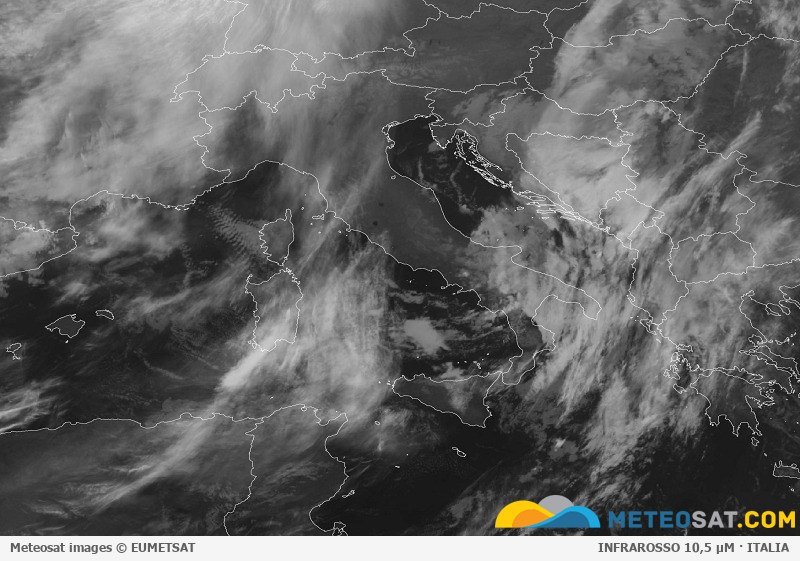 Immagine satellitare Meteosat aggiornata per l’Italia