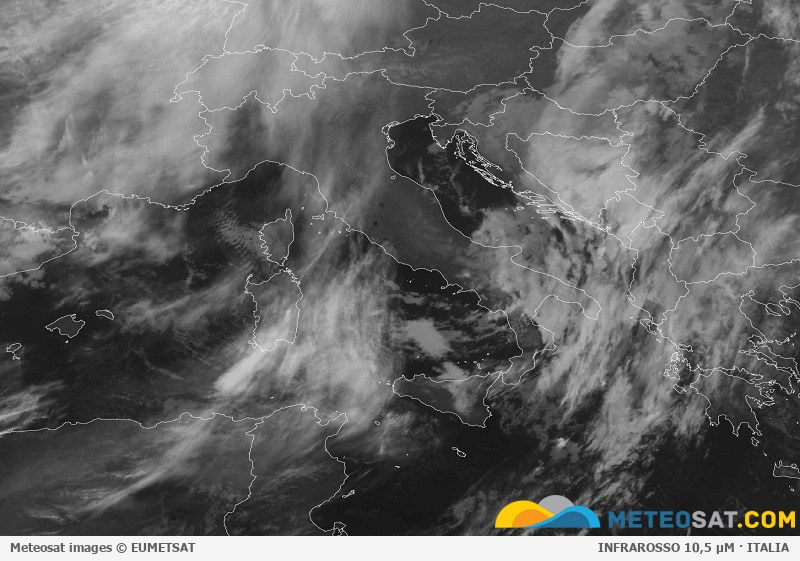 Immagine satellitare Meteosat aggiornata per l’Italia