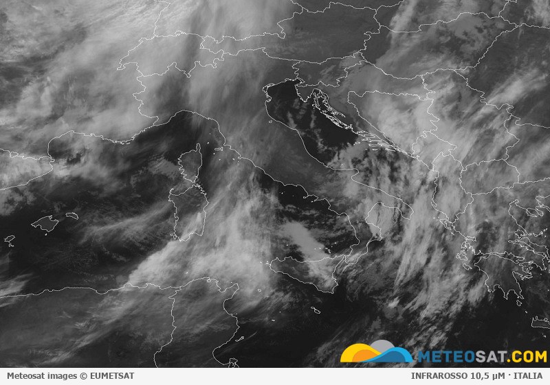 Immagine satellitare Meteosat aggiornata per l’Italia
