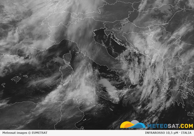 Immagine satellitare Meteosat aggiornata per l’Italia