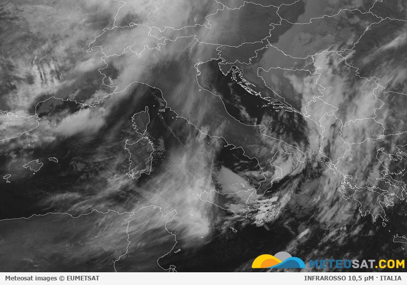 Immagine satellitare Meteosat aggiornata per l’Italia