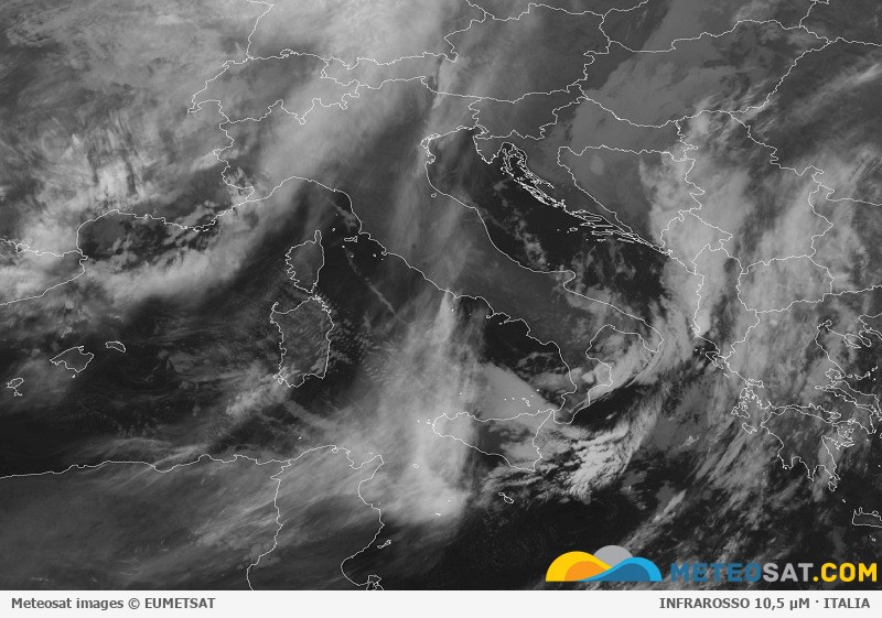 Immagine satellitare Meteosat aggiornata per l’Italia