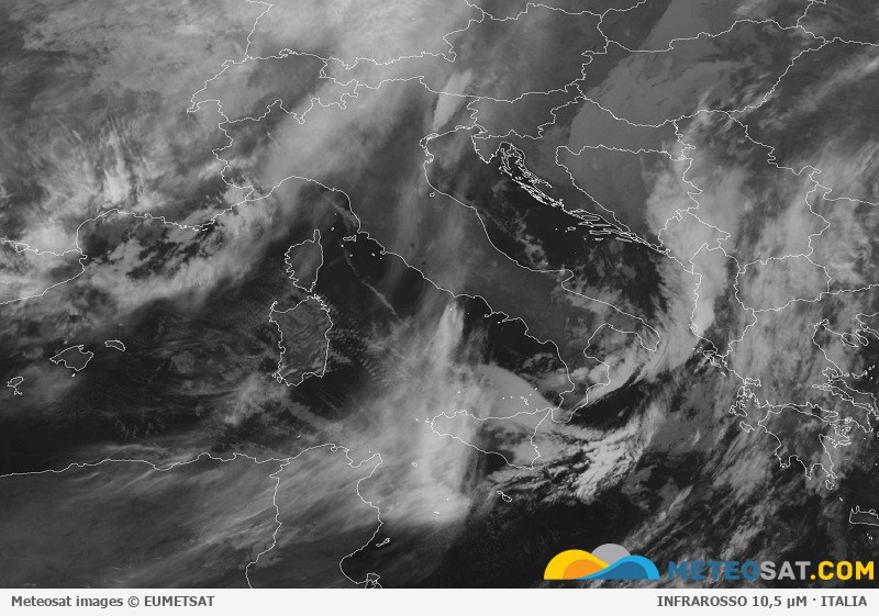 Immagine satellitare Meteosat aggiornata per l’Italia