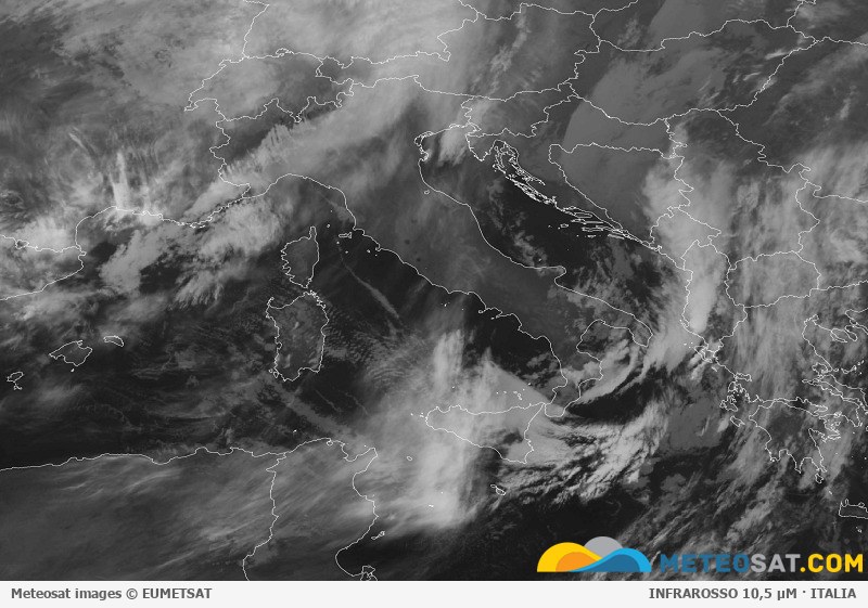 Immagine satellitare Meteosat aggiornata per l’Italia