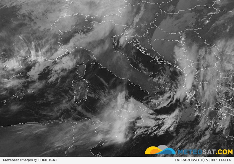 Immagine satellitare Meteosat aggiornata per l’Italia