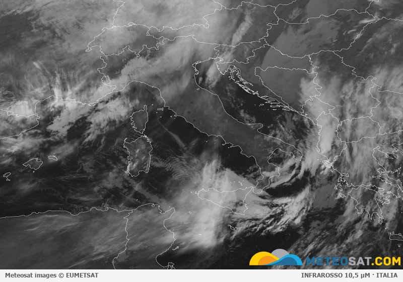 Immagine satellitare Meteosat aggiornata per l’Italia