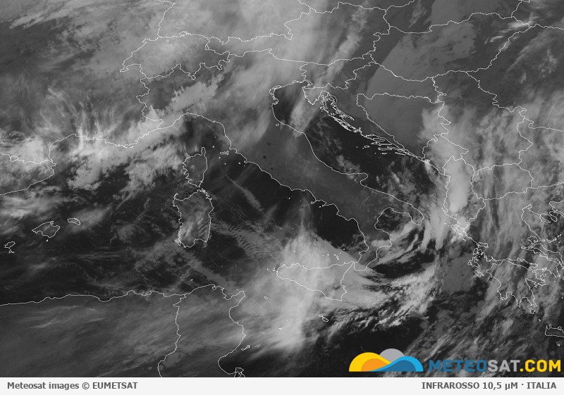 Immagine satellitare Meteosat aggiornata per l’Italia