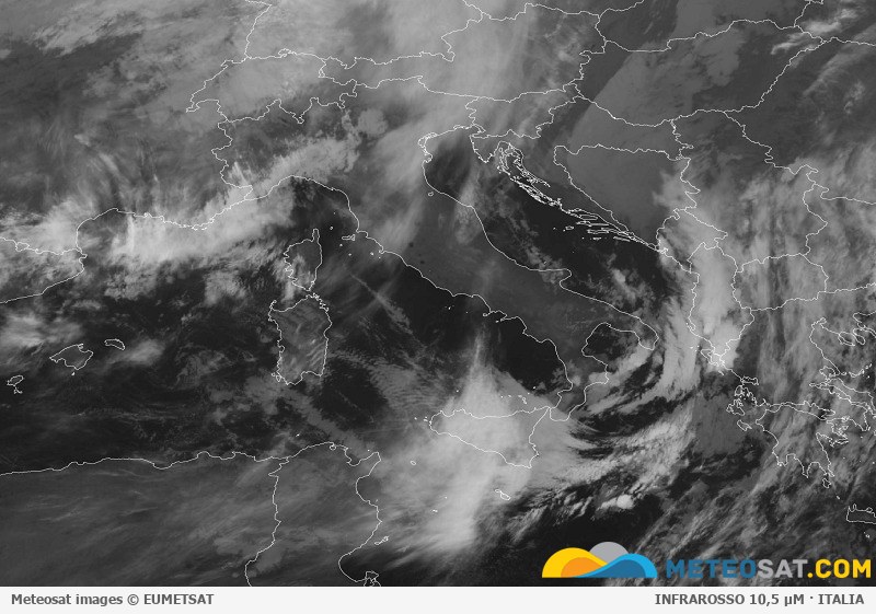 Immagine satellitare Meteosat aggiornata per l’Italia