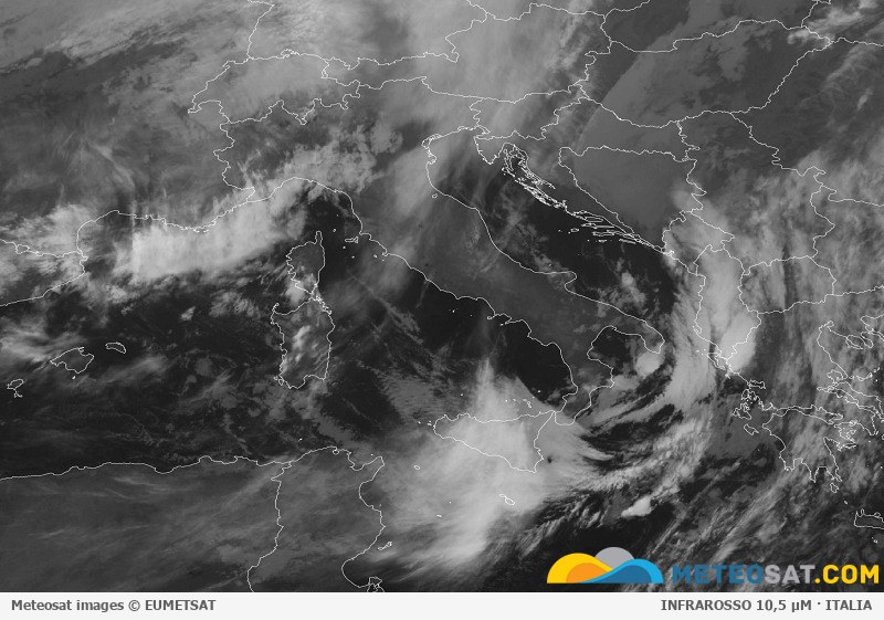 Immagine satellitare Meteosat aggiornata per l’Italia