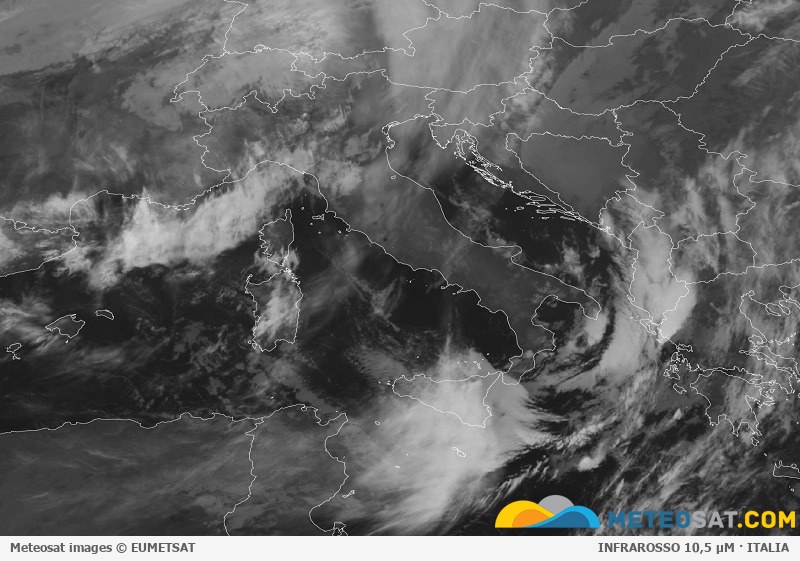 Immagine satellitare Meteosat aggiornata per l’Italia