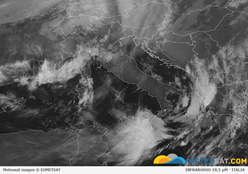 Immagine satellitare Meteosat aggiornata per l’Italia
