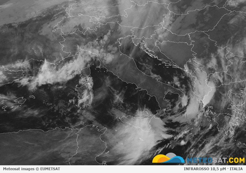 Immagine satellitare Meteosat aggiornata per l’Italia