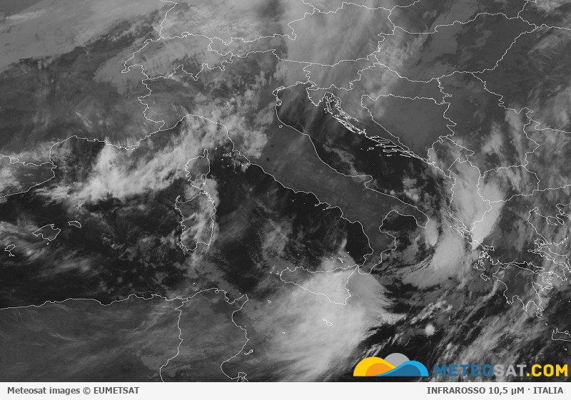 Immagine satellitare Meteosat aggiornata per l’Italia