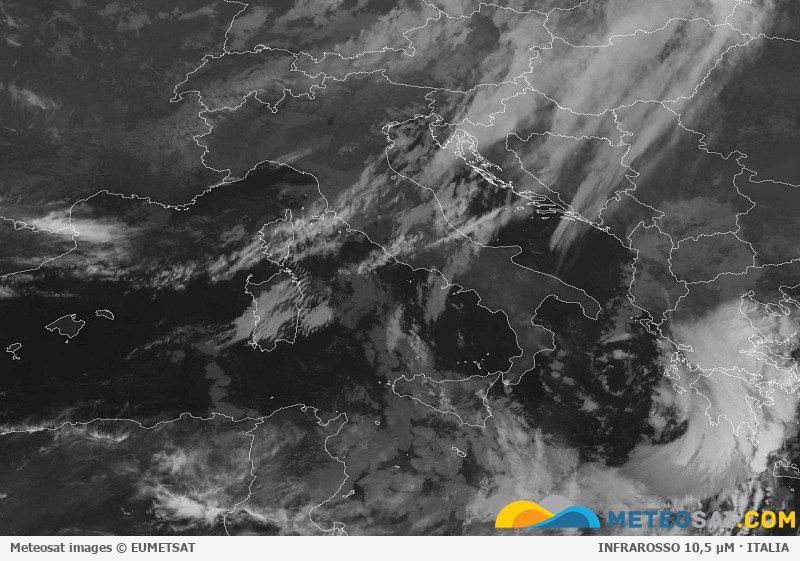 Immagine satellitare Meteosat aggiornata per l’Italia
