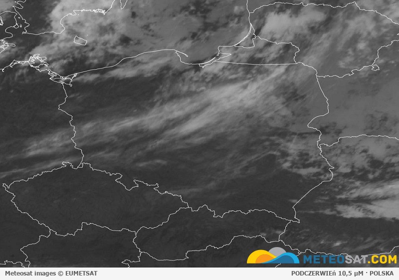 Aktualny obraz satelitarny Meteosat dla Polski