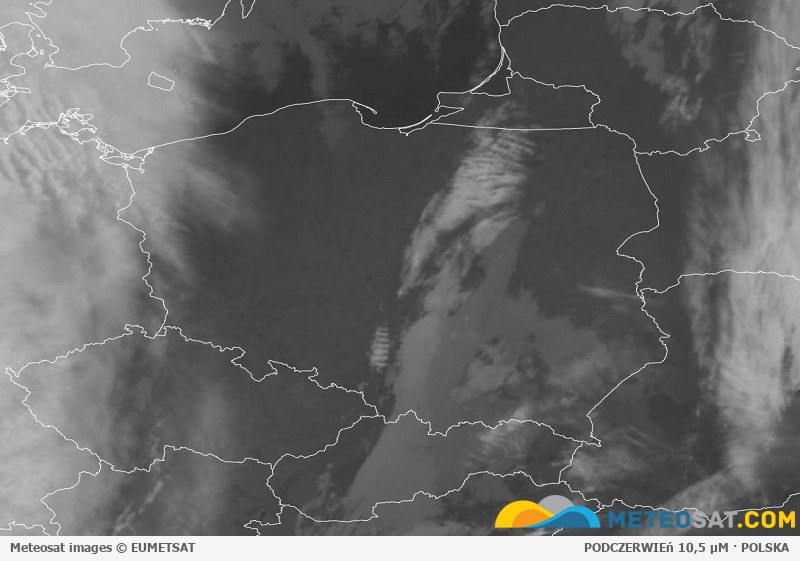 Aktualny obraz satelitarny Meteosat dla Polski