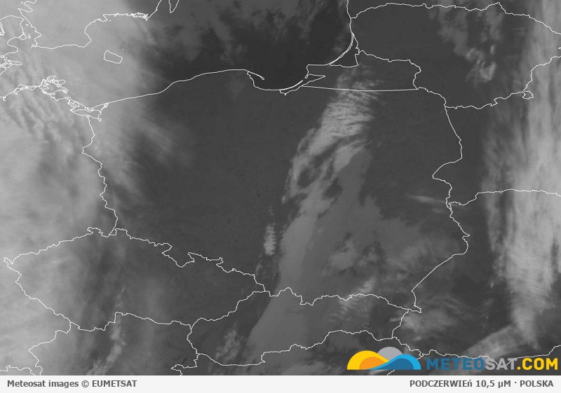 Aktualny obraz satelitarny Meteosat dla Polski