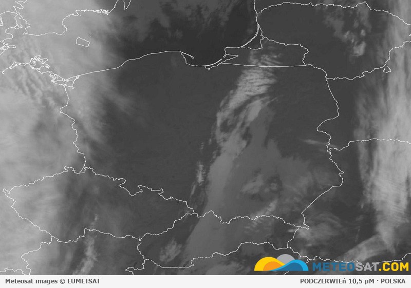 Aktualny obraz satelitarny Meteosat dla Polski