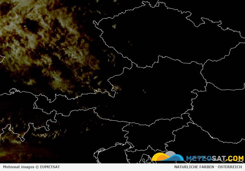 Aktuelles Meteosat-Satellitenbild für Österreich