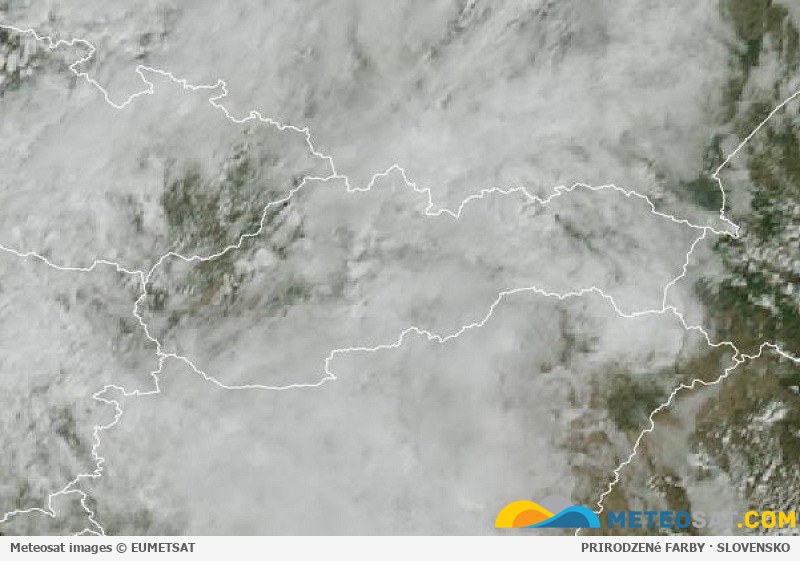 Aktuálna družicová snímka Meteosat pre Slovensko