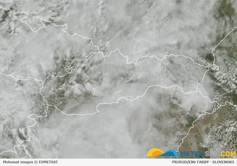 Aktuálna družicová snímka Meteosat pre Slovensko
